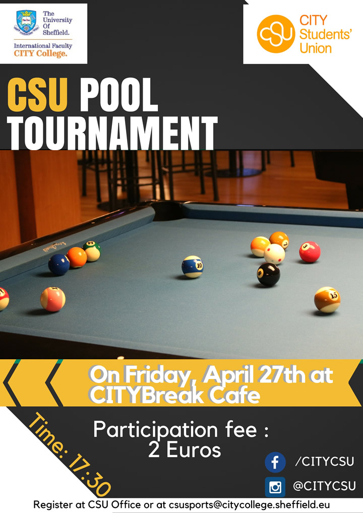 Pool Tournament by our Students Union (CSU)