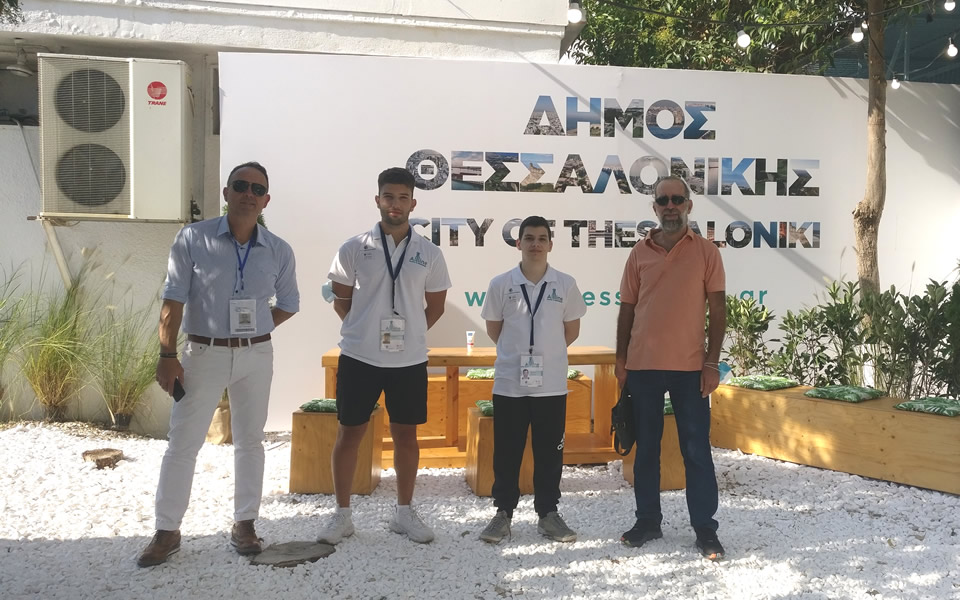 Dr Dimitris Dranidis, Head of the Computer Science Department also joined our student-volunteers at the Thessaloniki International Fair