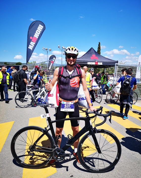 CITY College/Sheffield graduate, Mr. Nikolaos Tsokanos at 2019 IRONMAN 70.3 triathlon in Greece