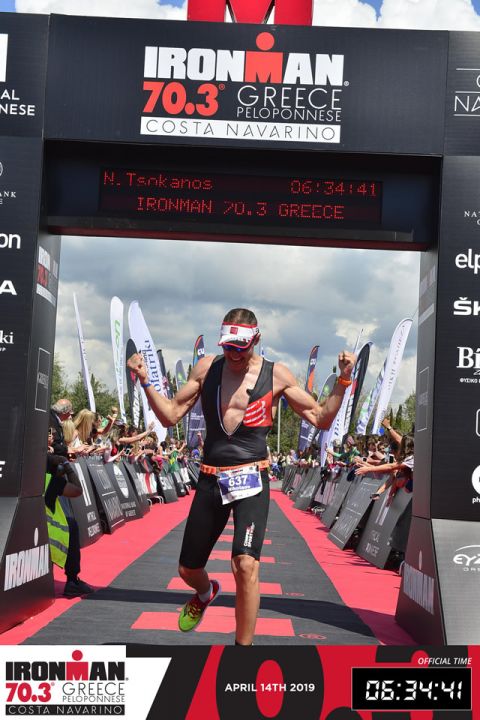 CITY College/Sheffield graduate, Mr. Nikolaos Tsokanos at 2019 IRONMAN 70.3 triathlon in Greece