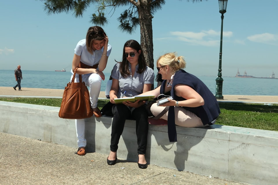 CITY College students strolling around Thessaloniki